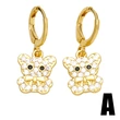 Hot selling earrings European and American simple zircon all-match cartoon animal earring pendant wholesale ert97