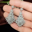 High-end heavy-duty wedding accessories European and American bride fashion evening niche earrings luxury full diamond earrings