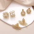 Clearance jewelry studs hot selling fan-shaped earrings for women gold-plated full zircon earrings earrings era088