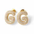 AS jewelry hot selling 26 English letters earrings gold-plated full zircon earrings female era009