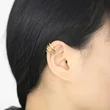 AS jewelry new multi-layer C-shaped earrings female copper plated 18k gold polished ear clip earrings era281