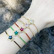 European and American simple fashion star bracelet female niche design inlaid with colored zircon adjustable bracelet brk92