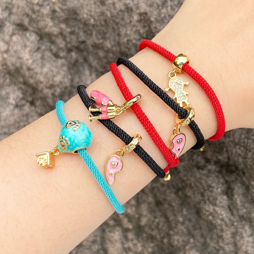 AS jewelry hot selling hot air balloon pendant bracelet gold-plated oil drop girl hand rope hand jewelry bre47