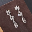  European and American style hot selling earrings for women, water drop flower pendant accessories, high-end light luxury fashion jewelry
