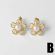 AS jewelry Europe and the United States hot selling pearl insect earrings copper plated 18k gold flower earrings earrings female erq17