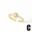 AS jewelry European and American new diamond cross open ring female gold-plated pearl flower ring rih86