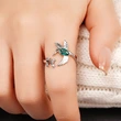  Inlaid zircon design ring for women bird branch opening adjustable ring fashion hot style single ring