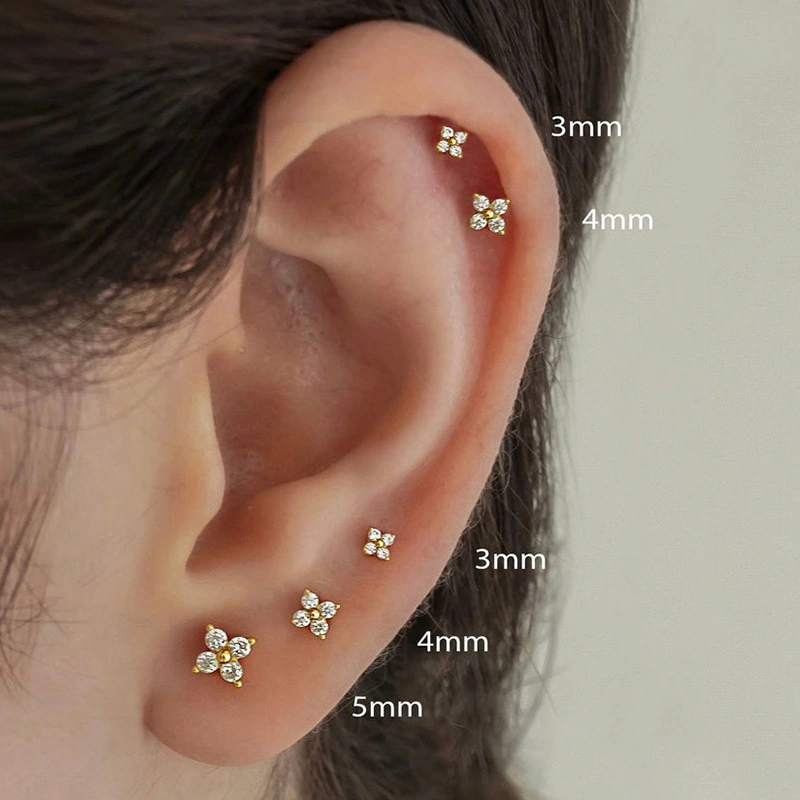 2024 new trend earrings for women Korean style mini flower earrings small earrings for sleeping