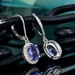 European and American new earrings shiny blue zircon long earrings charming ladies wedding party earrings wholesale