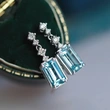 New European and American earrings, rectangular, high-end, elegant earrings, best-selling, medium-length women's earrings