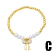 AS jewelry hot selling bow pendant bracelet female gold-plated zircon pearl bracelet bre53