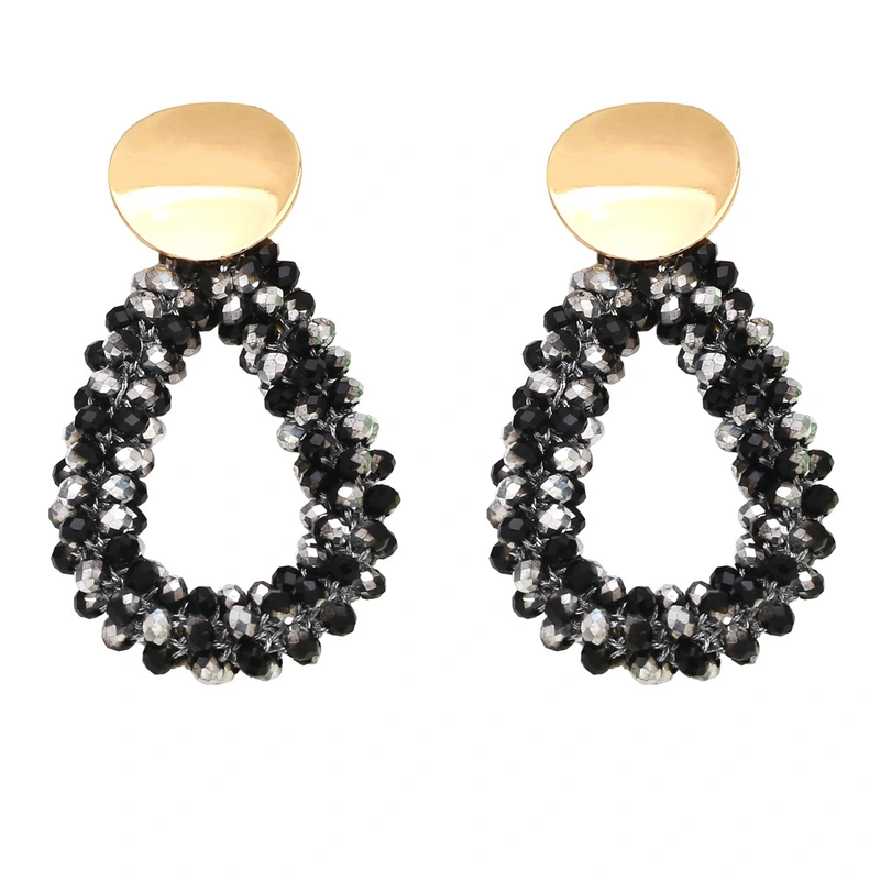 Hot selling rice bead earrings Bohemian crystal teardrop earrings hand-woven earrings era303