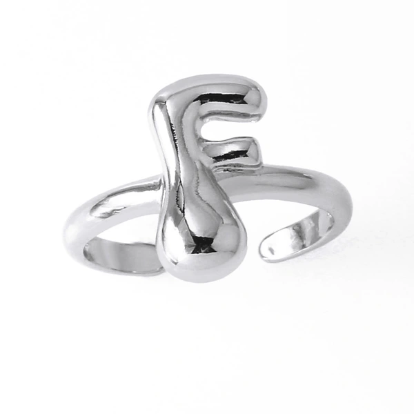 AS jewelry European and American hot selling 26 English letters ring female copper plated 18k gold open ring rih05