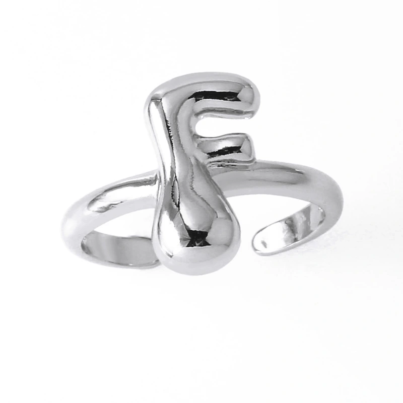AS jewelry European and American hot selling 26 English letters ring female copper plated 18k gold open ring rih05