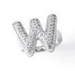 Jewelry Europe and the United States hot selling 26 English letter ring gold-plated full zircon fat letter ring rih91