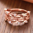  New ladies exquisite ring female wave line inlaid zircon ring fashionable popular princess single ring