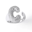 Jewelry Europe and the United States hot selling 26 English letter ring gold-plated full zircon fat letter ring rih91