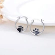 Hot-selling black epoxy cute animal cat paw earrings sweet heart-shaped dog paw print earrings