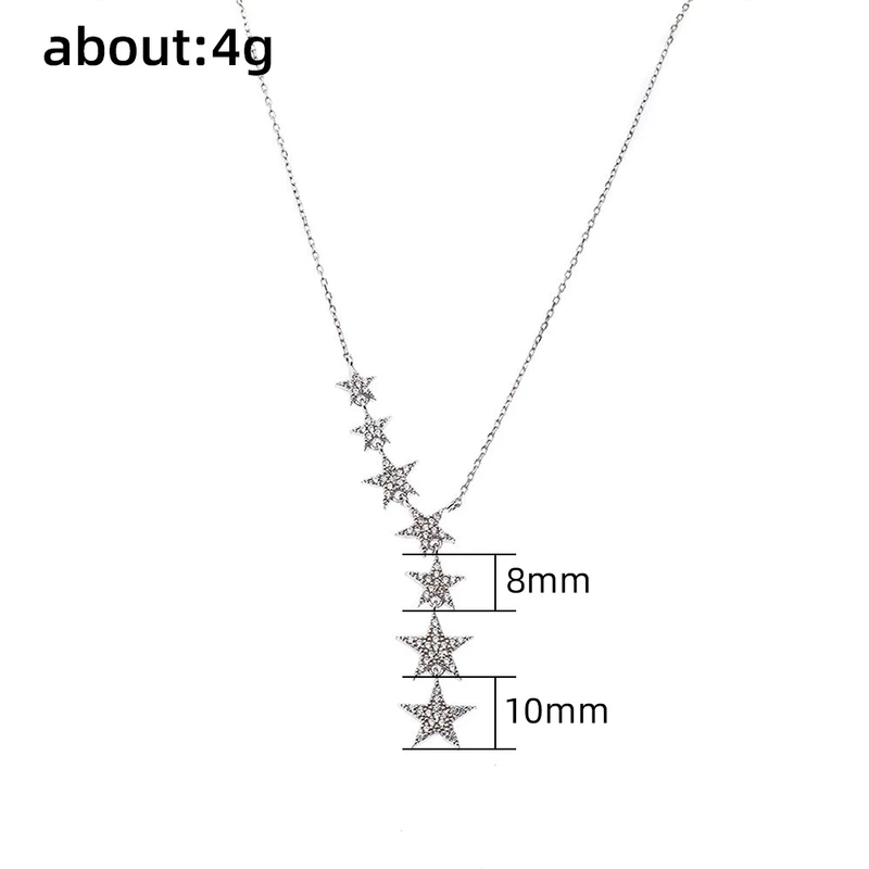 Korean version of the Big Dipper necklace for women, micro-inlaid zircon and five-pointed star clavicle necklace, elegant necklace
