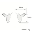  Mini simple animal earrings, metallic small bird earrings, fashionable and high-end hummingbird female earrings