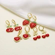 AS jewelry European and American oil drop fruit cherry strawberry pendant earrings earrings era098 earrings