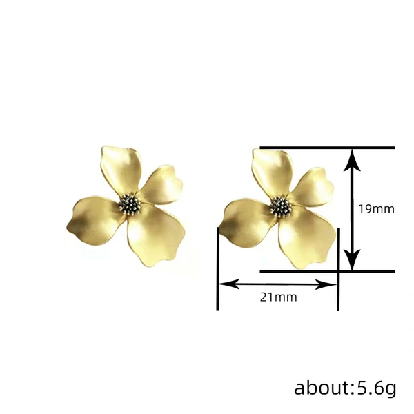   Hot selling metal electroplated earrings for women lily flower elegant jewelry forest oil drop niche