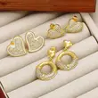 AS jewelry love heart earrings female high-grade copper plated real gold earrings earrings ert03