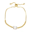 European and American INS fashion retro geometric oval zircon bracelet female pull-out adjustable round bead bracelet wholesale bre16