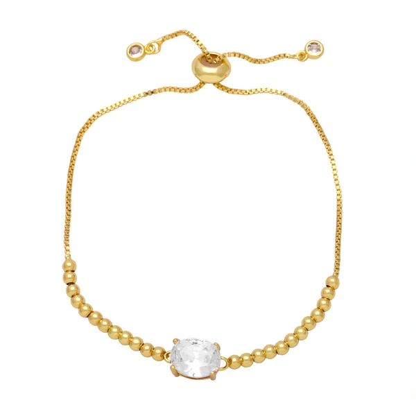 European and American INS fashion retro geometric oval zircon bracelet female pull-out adjustable round bead bracelet wholesale bre16