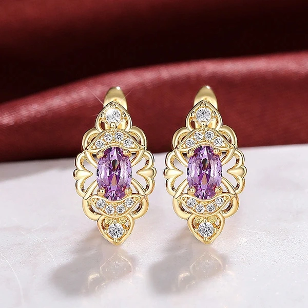 Russia's new earrings 2024 new trend high-end earrings hollow design temperament earrings