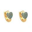 Simple and fashionable colorful zircon heart earrings European and American style exquisite small earrings light luxury temperament earrings female era242
