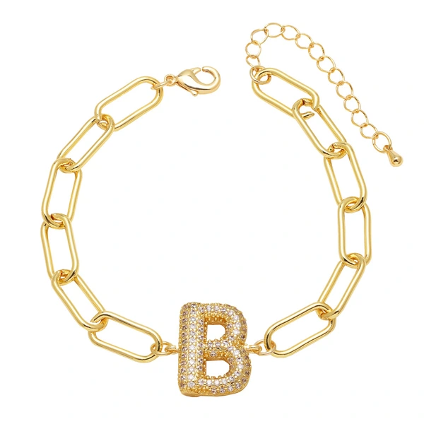 AS jewelry European and American hot-selling copper plated 18k gold zircon 26 English letters love bracelet jewelry brh51