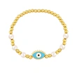 Clearance gold pearl beaded woven devil eye bracelet oil drip eye bracelet bre81