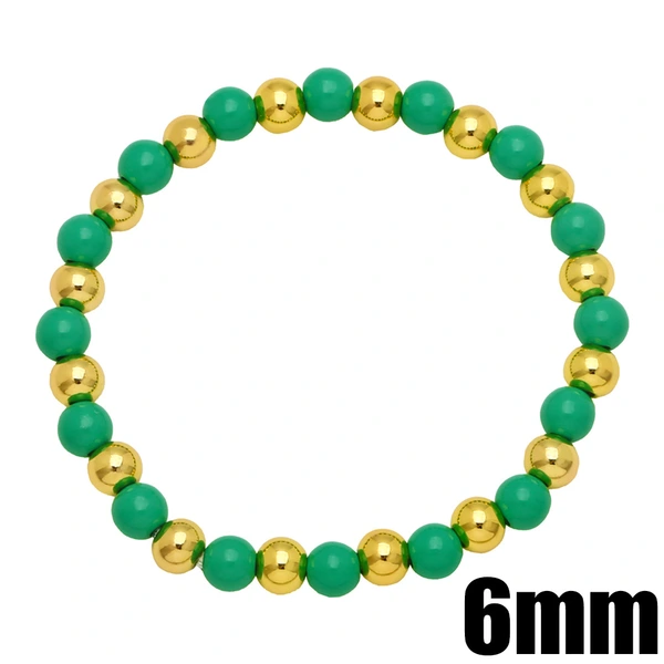 Bohemian color bracelet creative handmade copper gold-plated oil drop round beaded elastic bracelet bracelet brg92