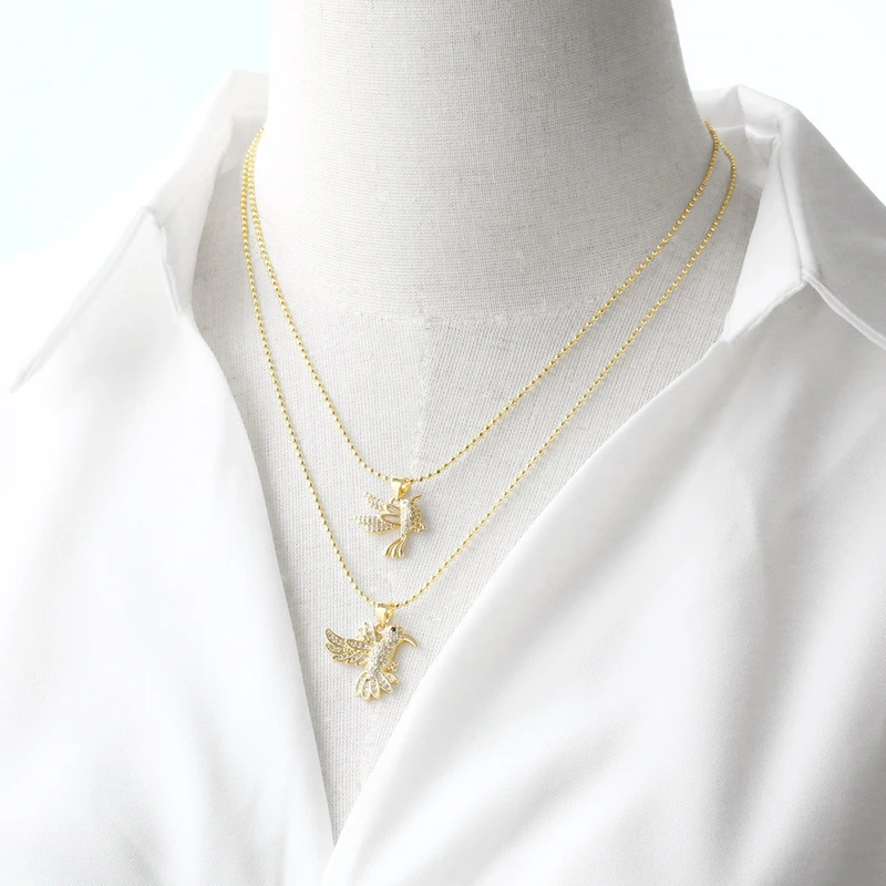 AS jewelry Europe and the United States hot selling copper plated 18k gold bird pendant necklace clavicle chain nkb016 necklace
