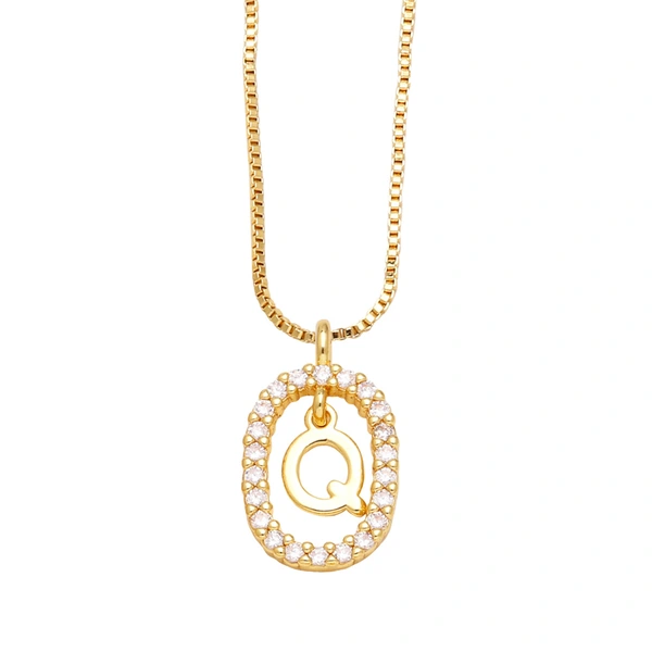 AS jewelry new style inlaid zircon 26 English letters necklace female gold-plated clavicle chain nka019