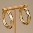 Manufacturer's new thick hoop earrings for women with diamond pattern texture three-dimensional earrings, hot selling in Europe, America and the Middle East