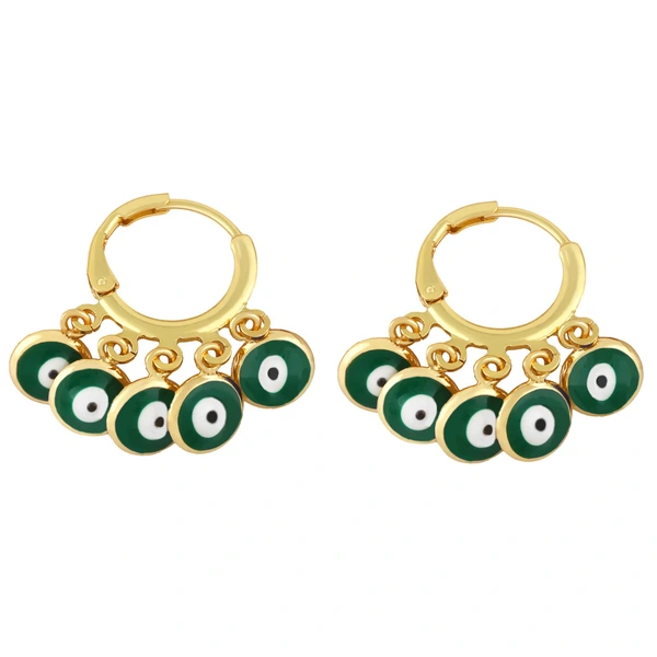 Clearance colorful oil drip tassel earrings female design European and American popular devil eye earrings ery60