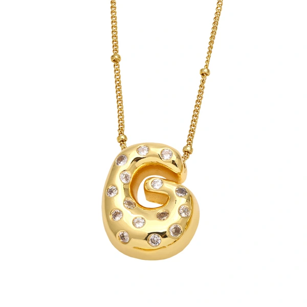 AS jewelry new fat 26 English letters pendant necklace gold-plated zircon clavicle chain nkq97