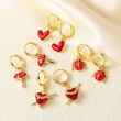 AS jewelry hot selling wind drop oil love heart shaped mushroom pendant earrings earrings era141