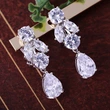 New style light luxury water drop earrings high-end zircon wedding dinner bridal earrings copper earrings for women