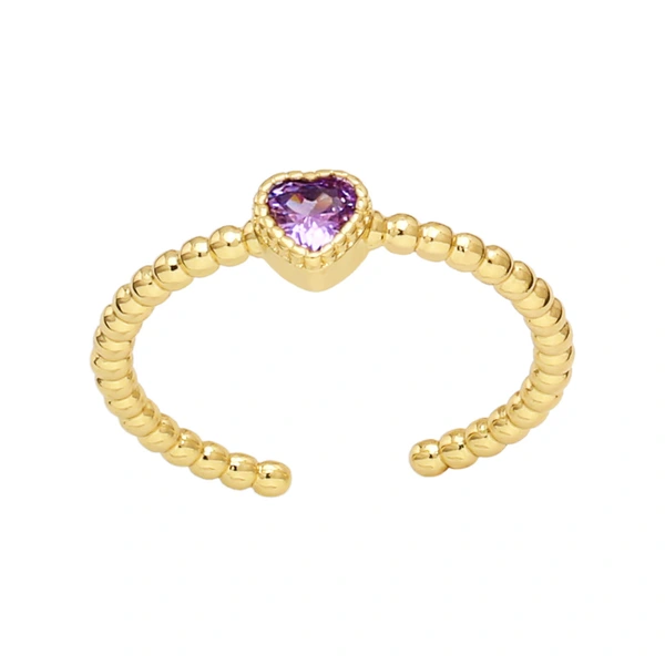 European and American jewelry love ring retro fashion temperament peach heart index finger ring simple open ring ris04