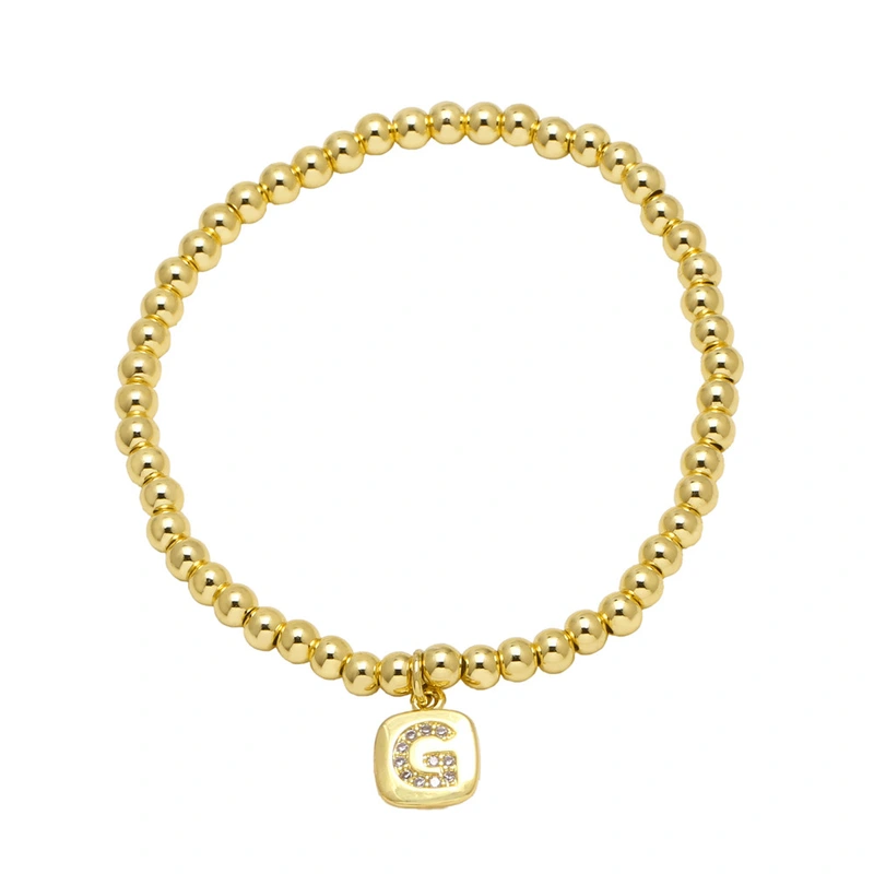 AS jewelry hot selling square 26 English letters pendant bracelet female beaded bracelet brf55