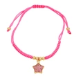 European and American inlaid colored zircon five-pointed star bracelet female personality creative versatile braided rope bracelet brm52