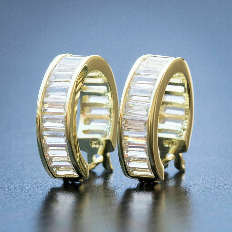 European and American creative designer diamond earrings, elegant layered earrings, ladder-shaped ring-style hip-hop earrings