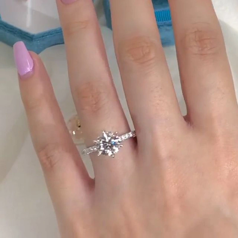 Manufacturers wholesale elegant micro-inlaid ring female princess sweet light luxury shining ring high-end exquisite single ring