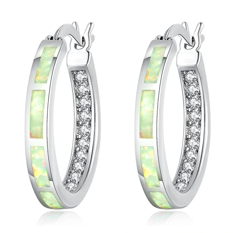 Hot-selling earrings for women, imitation opal, ring-shaped exquisite jewelry, personalized internet celebrity style, fashionable and super hot-selling
