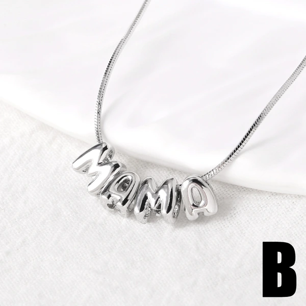 AS jewelry Europe and the United States hot selling Mother's Day English letter mom pendant necklace clavicle chain female nkb604