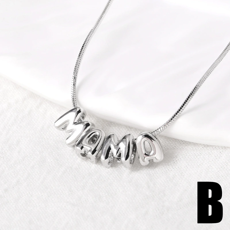 AS jewelry Europe and the United States hot selling Mother's Day English letter mom pendant necklace clavicle chain female nkb604