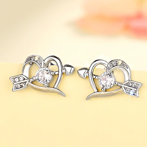  Cupid heart design earrings for women, fashionable and individual hot girl earrings, European and Korean trendy earrings